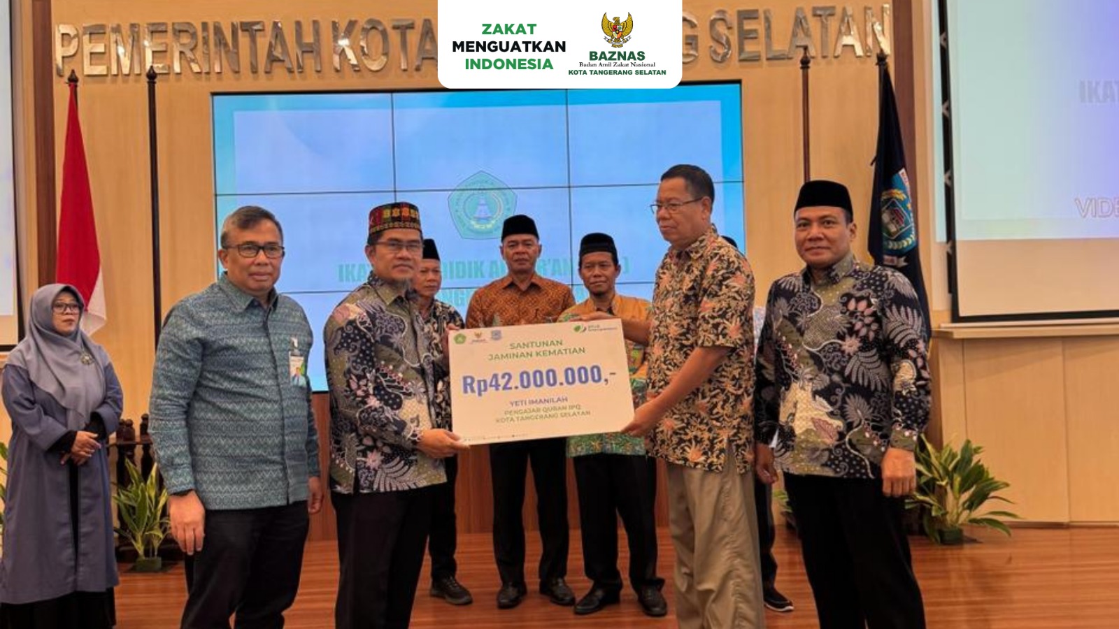 WUJUD PERLINDUNGAN BAGI PENDIDIK GENERASI QUR’ANI, 251 GURU AL-QUR’AN KOTA TANGERANG SELATAN TERIMA BPJS KETENAGAKERJAAN