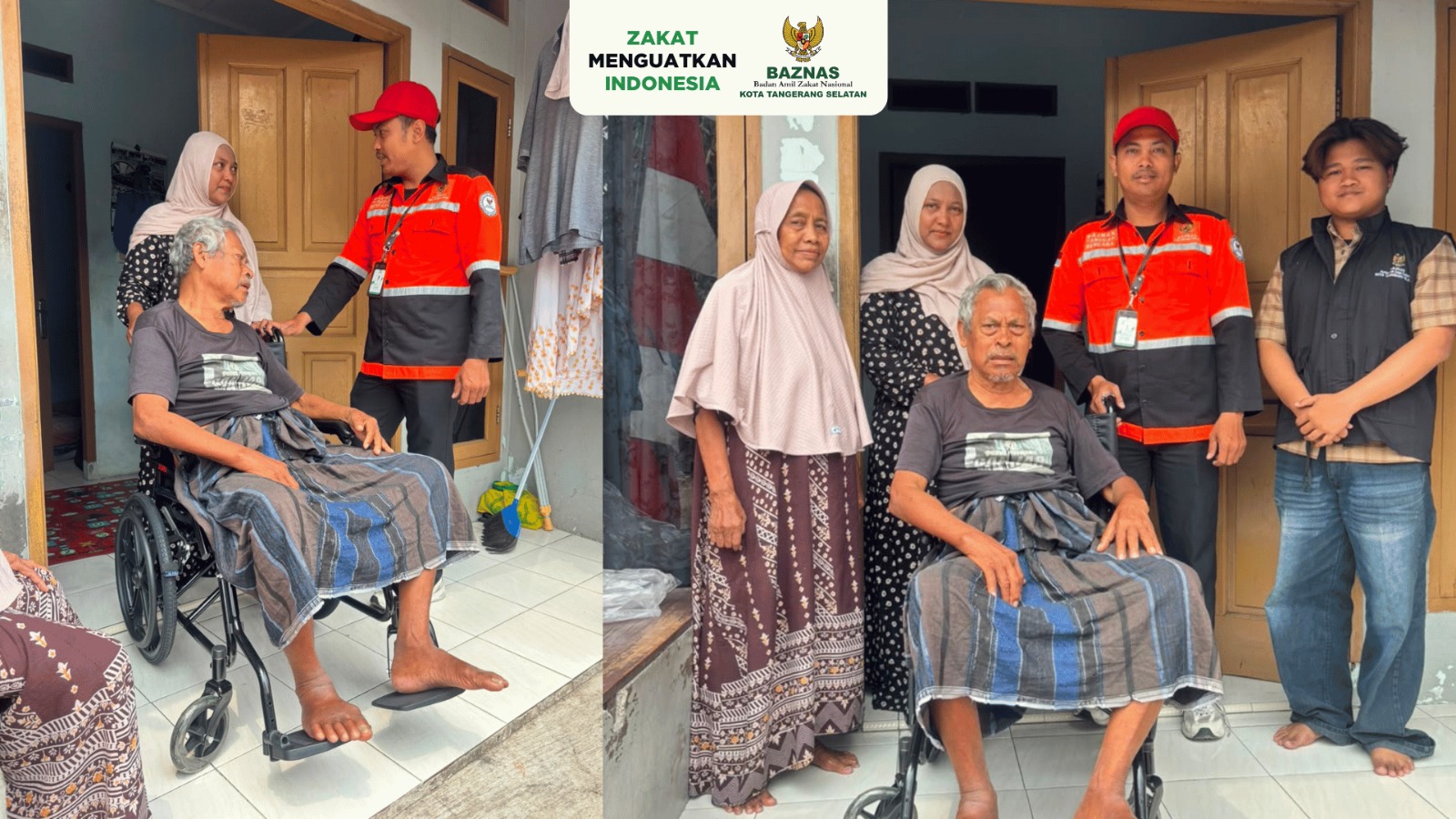 BAZNAS Kota Tangerang Selatan Salurkan Bantuan Kursi Roda untuk Bantu Mobilitas Bapak Ukarni